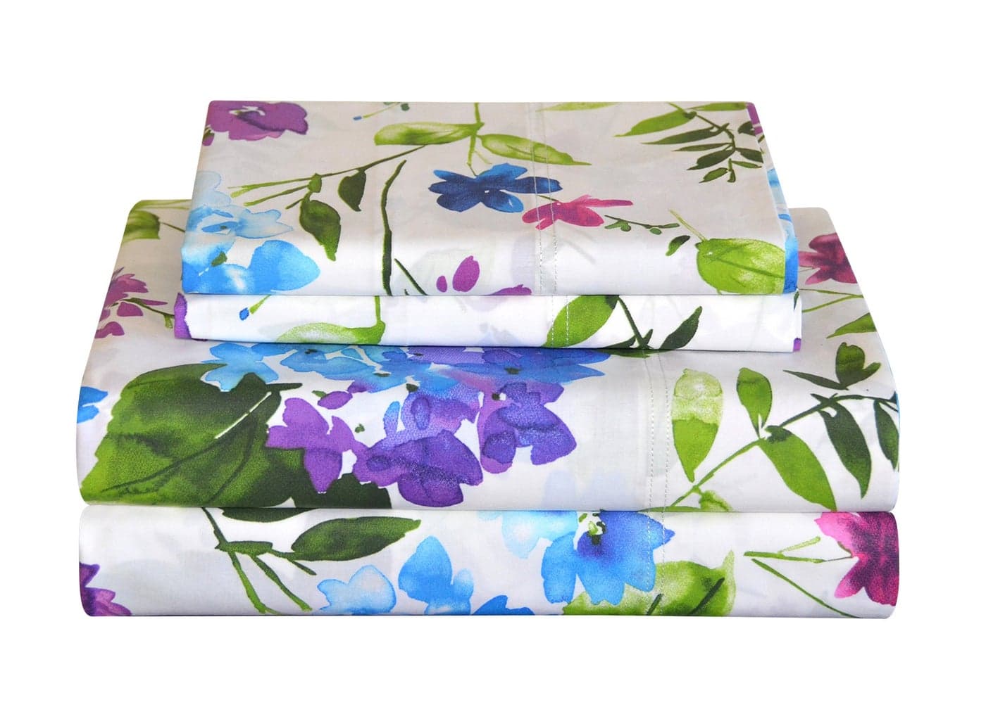 Pointehaven Bedding 3 Pieces Twin 100% Cotton Percale Sheets- Printed Bed Sheet & Pillowcase Sets- Soft Cotton Bed Sheets Set- Fits Mattress 18 inches Deep Pocket (Twin, Prima)