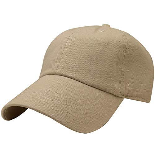 Falari Classic Baseball Cap Dad Hat 100% Cotton Soft Adjustable Size Khaki