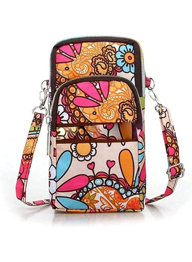 Messenger Phone Wallet, Canvas Casual Messenger Bag, One Shoulder Handbag Credit Card Wallet, with Credit Card Slot, Small and Compact, for Women Teen Girls