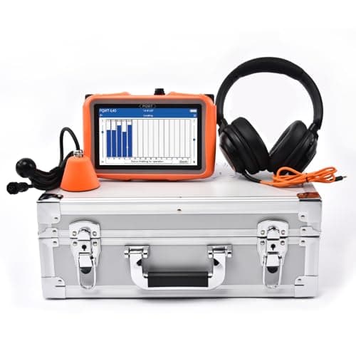 PQWT L40 Underground Water Leak Detectors for Home Wall Water Pipe Detector Machine Vertical Sensor Acoustic Pipeline Leakage Detection Kit Noise Reduction Headphone Smart Touchscreen Carry Case