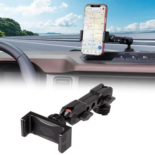 BESTAOO Dash Phone Holder, 360° Adjustable Aluminum Console Mount Phone Stand for Ford Bronco 2021 2022 2023 2024 2025 2/4 Door Accessories(Standard)