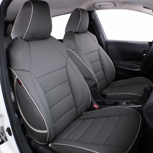 EKR Custom Fit Corolla Car Seat Covers for Select 2019 2020 2021 2022 2023 2024 2025 Toyota Corolla Hatchback SE, XSE, Nightshade - Full Set,Leather (Gray)