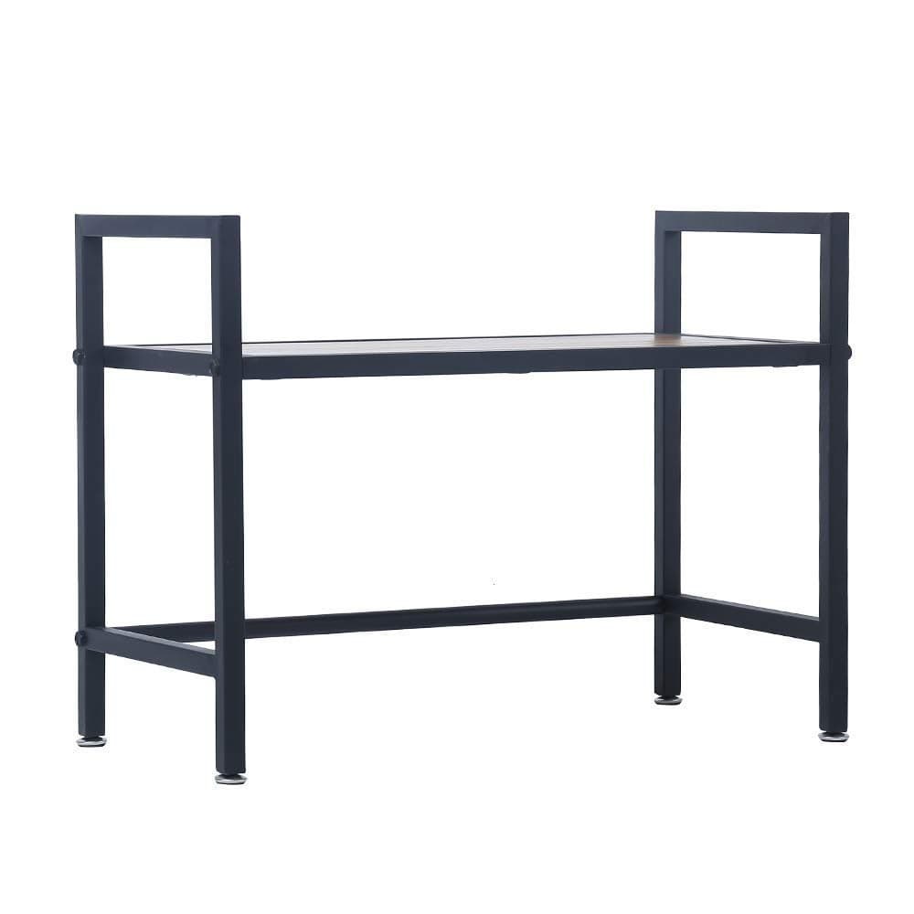 Indian Decor 28600 Metal Matte Finish Microwave Oven 2Tiers Countertop Shelf Kitchen Organizer Toaster Stands Storage Rack Over The Stove Shelf Over The Sink Shelf Black