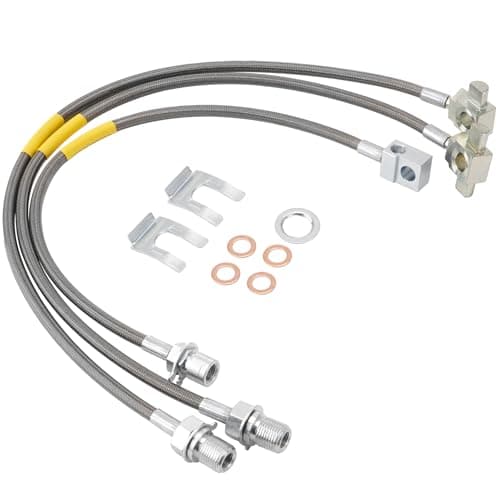 Racewill 3PCS Front and Rear Brake Lines 89340S 89335S, Extended Stainless Steel Brake Lines Compatible with 1971-1991 Chevy GMC C/K 10 15 20 25 Blazer 4"-6" Lift