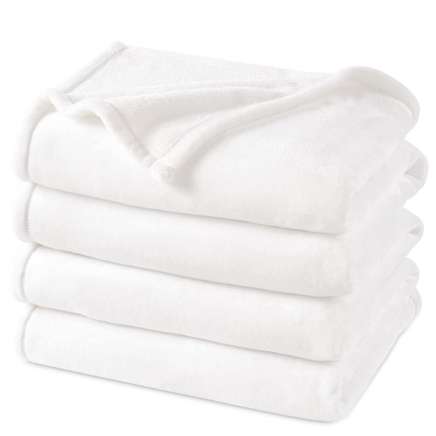 PHF Ultra Soft Fleece Blanket Twin Size No Shed No Pilling Luxury Plush Cozy 300GSM Lightweight Blanket for Bed Couch Chair Sofa Suitable for All Season 66 x 90 White