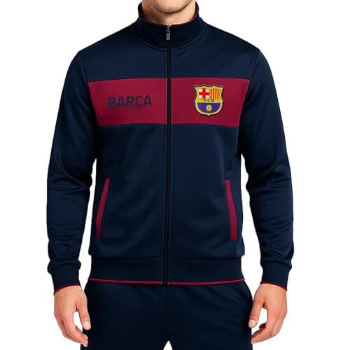 Icon Sports Officially Licensed FC Barcelona Soccer Track Jacket - Unisex Adult - FCB52TJ Navy M