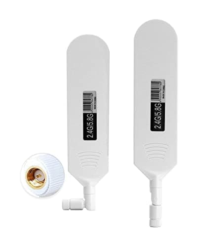 POBADY Dual Band WiFi 2.4GHz 5.8GHz Antenna 18dBi High Gain Omnidirectional Glue Stick Antenna SMA Male Connector Antenna for WiFi Router Wireless Network Card (White,2pcs)