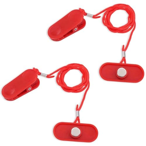 NQEUEPN 2pcs Treadmill Magnet Safety Key Replacement, 1.89x0.79in Magnetic Safety Switch Clip Universal Treadmill Emergency Stop Magnet for Treadmills Running Machines (Flat Oval)