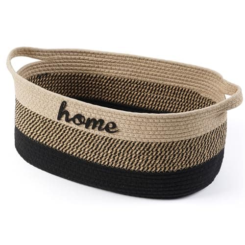 Dog Toy Basket Woven Baskets for Organizing Rope 22X11X79 Large Storage Basket with Handle Cute Cotton Nursery Gift Dog Toy Bins OrganizerLight Beige
