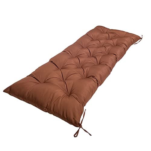 Eoieov Outdoor Waterproof Bench Cushion for Outdoor Furniture Patio Loveseat Pad with Ties Thick Tufted Window Seat Cushions Indoor 40" x 20",Coffee