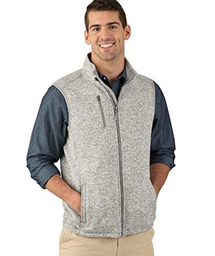 Charles River Apparel Men's Pacific Heathered Sweater Fleece Vest, Light Grey Heather, Large