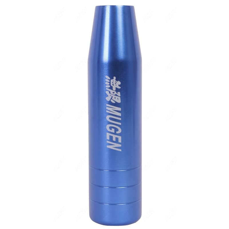 MIZZEO Gear Shift Knob (Design – Mugen Small - Blue) with 3 Adapter Compatible with Nissan Sunny (2011-2015)