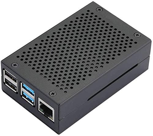 REES52 Raspberry Pi 4 Case RPI 4 Aluminum Case RPI 4B Metal Shell Black Enclosure for RPI 4 Model B (Black)