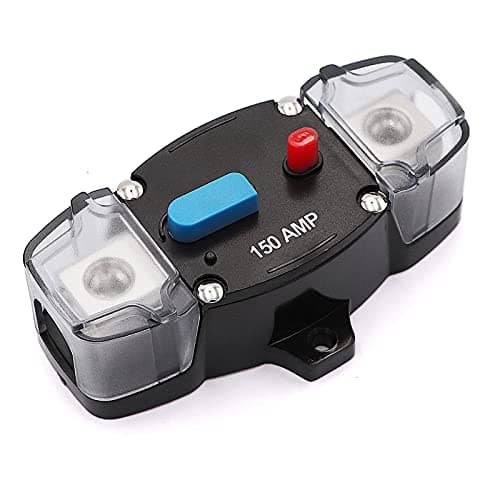 1224 Volt DC 150A Circuit Breaker Manual Reset 08 Gauge Trolling Motor Auto Car Stereo Audio Inline Fuse Block Holders Inverter for Automotive Rv Marine Boat150Amp