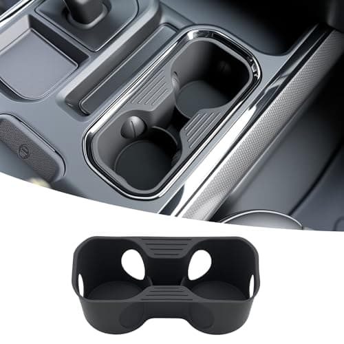 OUSUWO Cup Holder Organizer Compatible with 2023-2025 2026 Chevy Silverado/GMC Sierra 1500 & 2022 Refreshed 1500 Accessories, Insert Console Drink Holder Protector (Full Console w/Bucket Seats ONLY)
