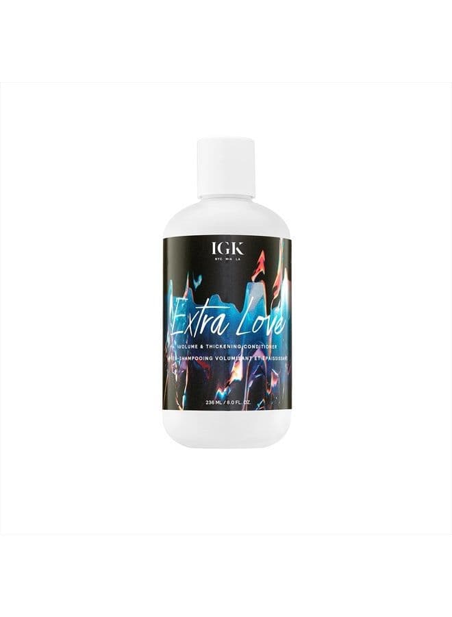 EXTRA LOVE Volume & Thickening Conditioner | Lightweight + Supports Scalp + Balance Oil | Vegan + Cruelty Free | 8 Oz