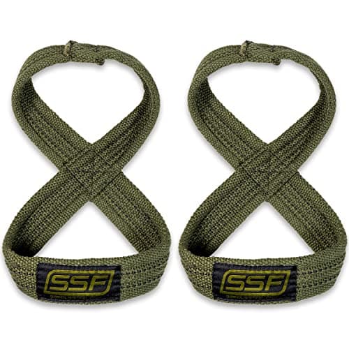 SERIOUS STEEL FITNESS Figure 8 Deadlift Straps (60 Centimeters - OD Green)