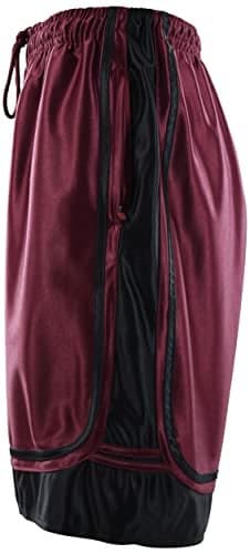 ChoiceApparel Mens Two Tone Training/Basketball Shorts with Pockets (S up to 4XL) (XL, Burgundy)