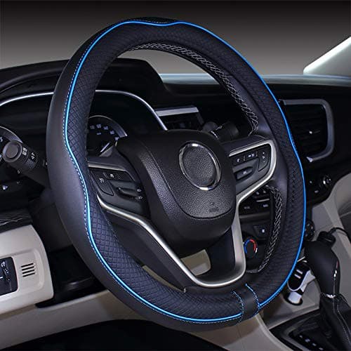 Mayco Bell 2019 New Microfiber Leather Car Extra Large Steering Wheel Cover for Big Trucks (17'', Light Blue)