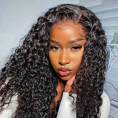 ISEE HAIR Water Wave HD Lace Front Wig Wear & Go Glueless Lace Wigs For Women No Glue 5x7 HD Lace Pre Cut Wig Human Hair Wigs Transparent Lace Closure Wigs 180% Density 20 Inch