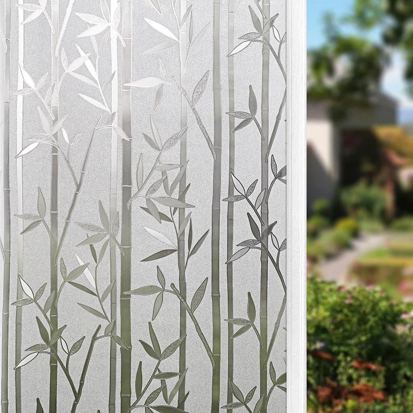 Finnez Bamboo Window Film for Privacy Frosted Window Film Perfect for Bathroom Livingroom and Office 175 x 787