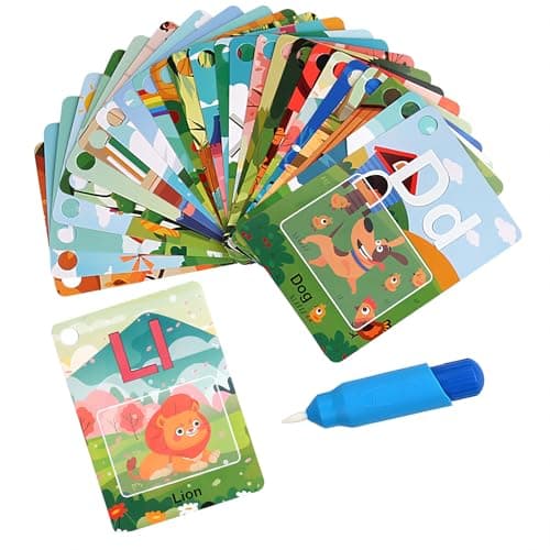 Alphabet Water Coloring Cards Water Coloring Educational Toys for Toddler ABC Letter Learning for Toddlers Educational Learning Toy Gift for 3 4 5 Year Old Kids Toddlers