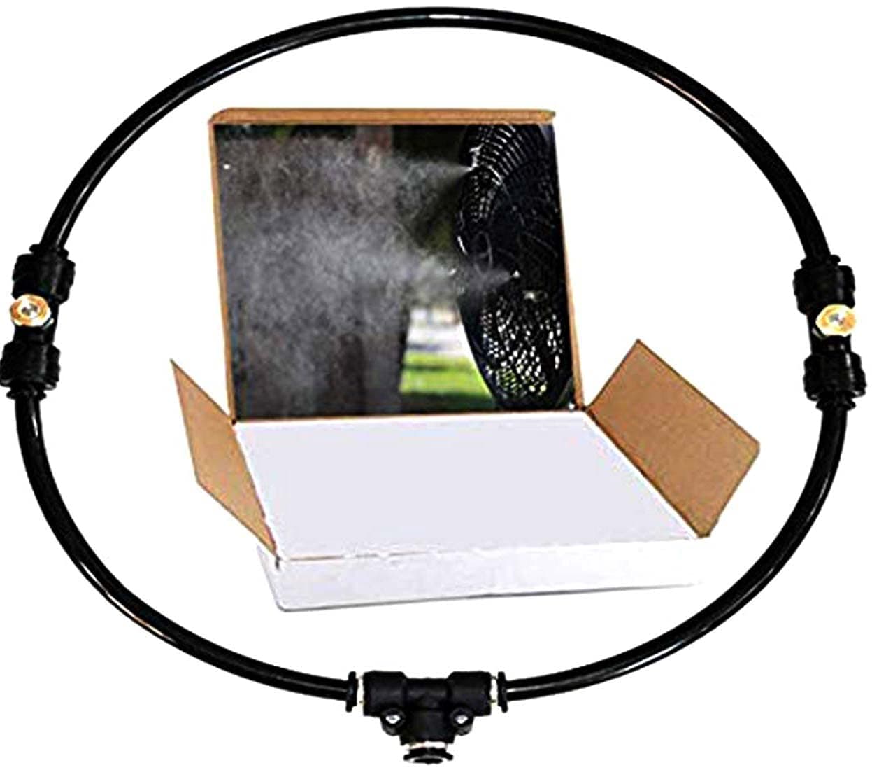 DIY Crafts 5 Nozzle Kit, Fan Misting Kit, 5 Pcs Only Nozzle Kit, Mist Nozzle Set Updated Fan Misting Kit for a Cool Patio Breeze - Leak Blocker Added (5 Nozzle Kit, Fan Misting Kit)