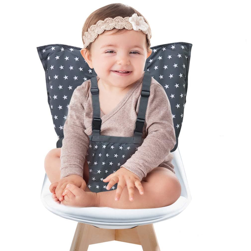 Portable Baby High Chair Safety Seat Harness for Toddler Baby Travel Essential Easy High Booster Seat Cover for Infant Eating Feeding Camping with Adjustable Straps Shoulder BeltHolds Up to 38lbs