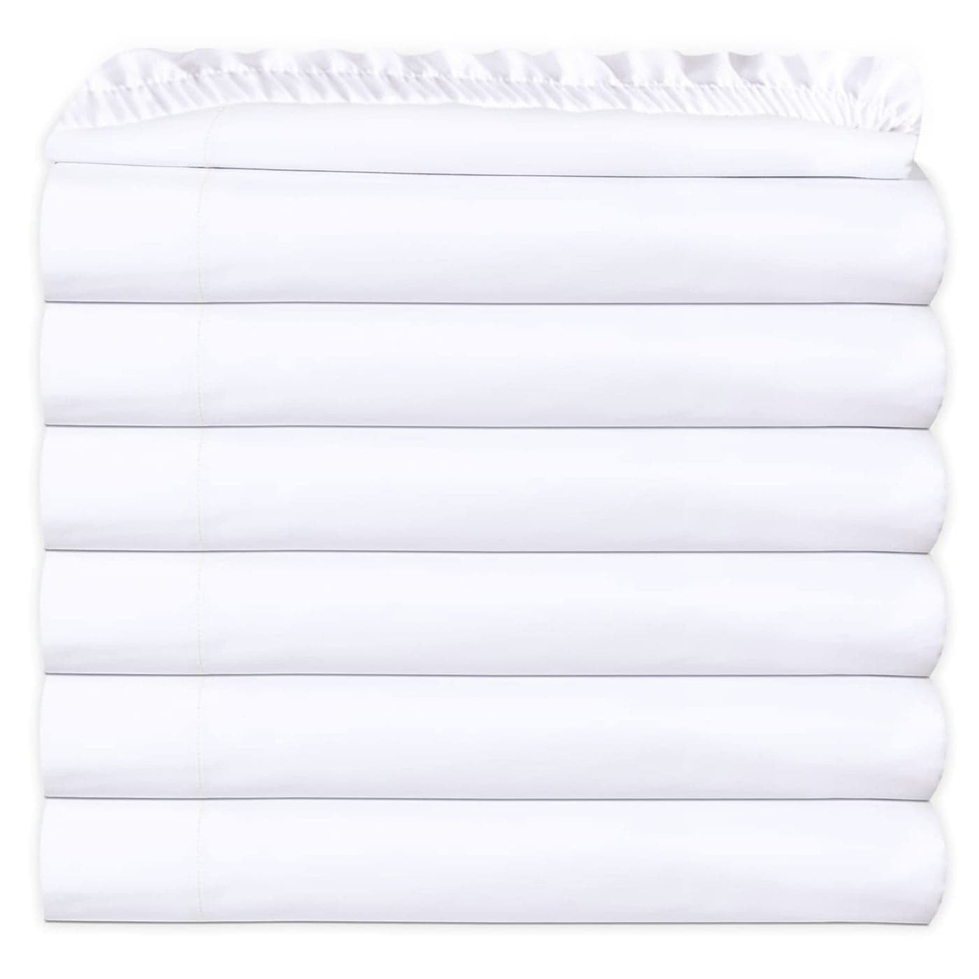 GOLD TEXTILES Full White Fitted Sheets Pack of 6 54x8012 Inches Polycotton T200 Percale Weave Economy Bed Sheet for Home Bedding Hospital Massage Table Hotel Easy Care Soft Feel 6 Full