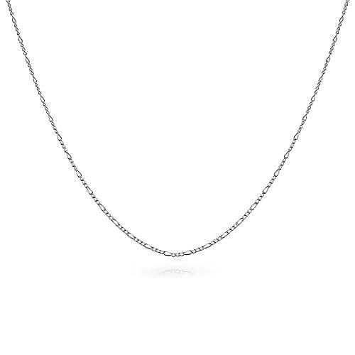 Parnika 925 Very Sleek Unisex Figaro Chain in 92.5 Sterling Silver for Women Girls & Boys (18) | Chandi ki Chain |
