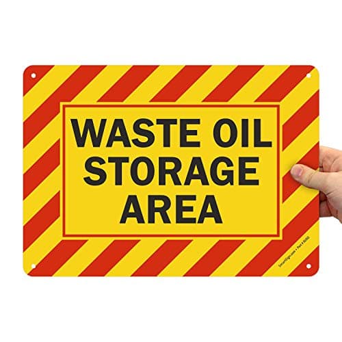 SmartSign "Waste Oil Storage Area" Sign | 10" x 14" Aluminum