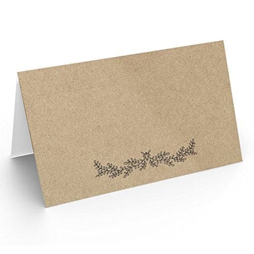Printed Party Table Place Cards for All Occasions and Events, Set of 25 (Kraft)