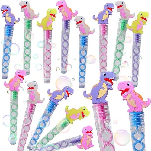 24 Packs Bulk Mini Dinosaur Bubble Wands Summer Graduation Party FavorsSummer Party Supply