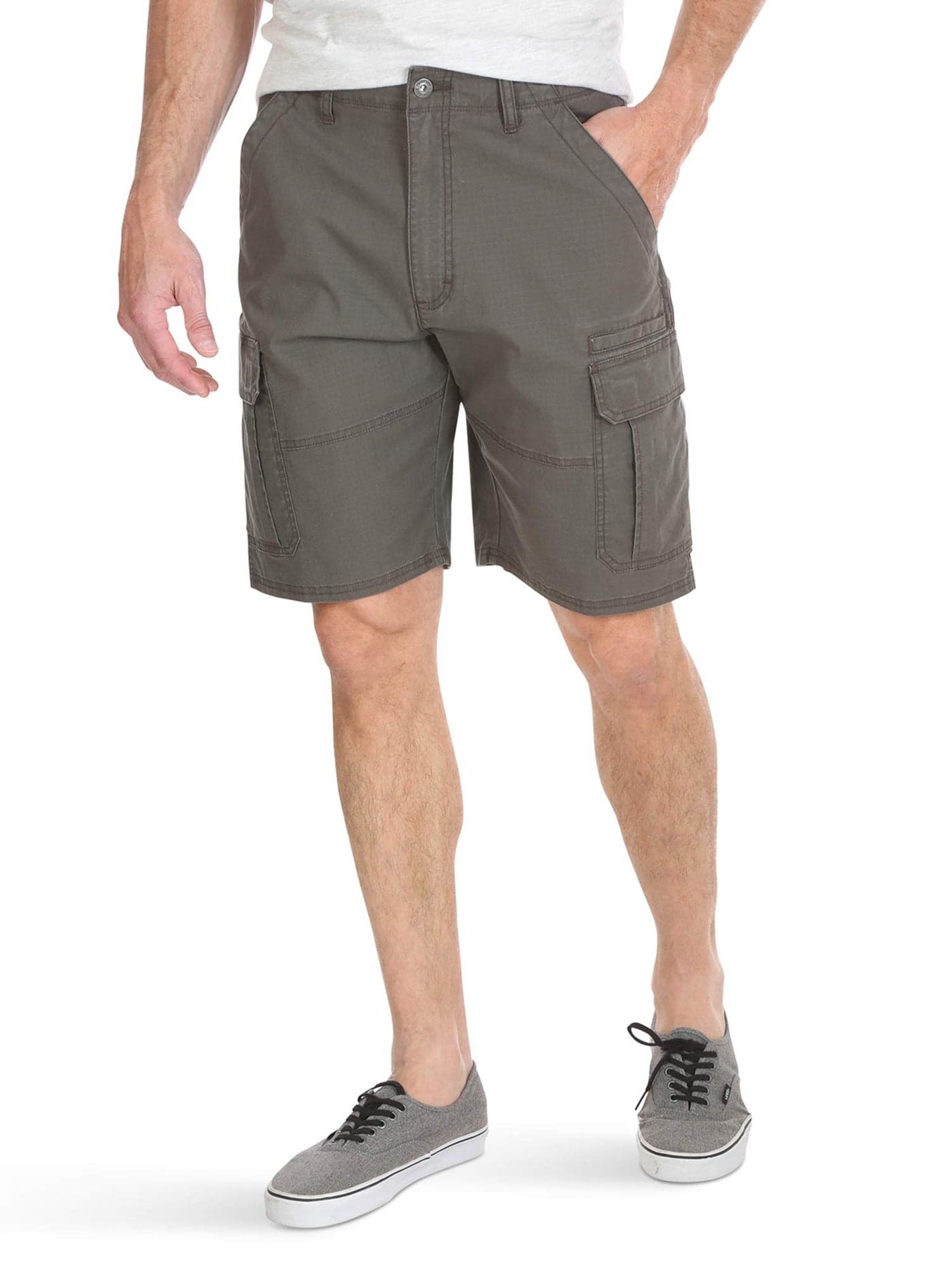 Wrangler Authentics Men’s Big & Tall Classic Relaxed Fit Stretch Cargo Short, olive drab ripstop 44