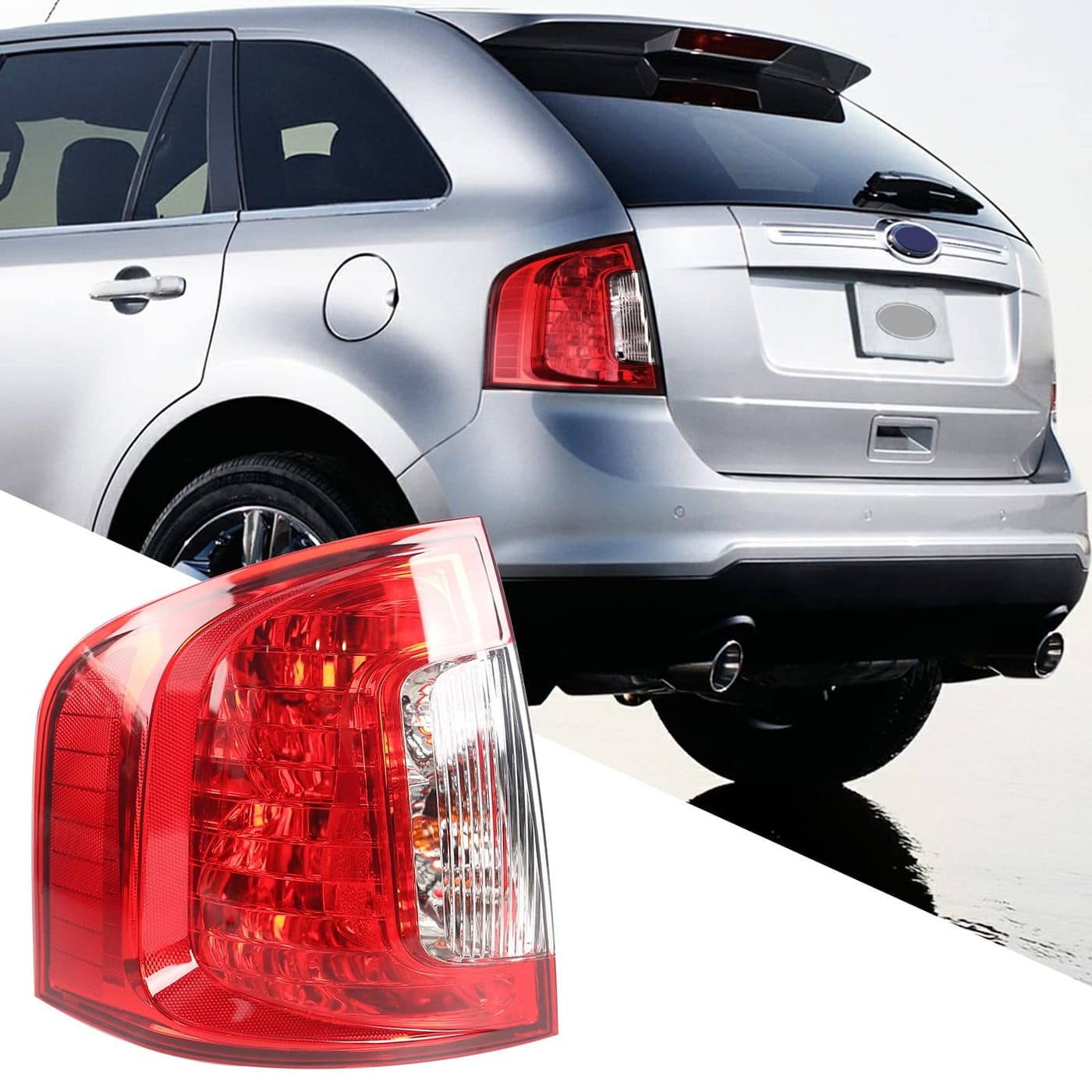 FIONE for Ford Edge Tail light Assembly 2011 2012 2013 2014 Halogen Taillight Rear Lamp Replacement SE SEL Limited Left Driver Side LH BT4Z13405A