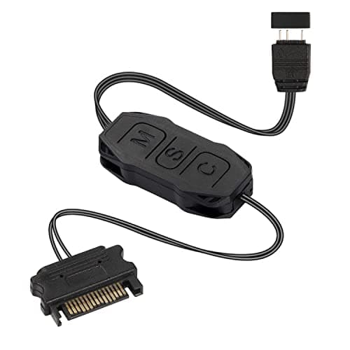 XMSJSIY ARGB Controller 5V 3 Pin RGB Controller Cable,SATA Power Supply Light Stripe Controller-1 pcs