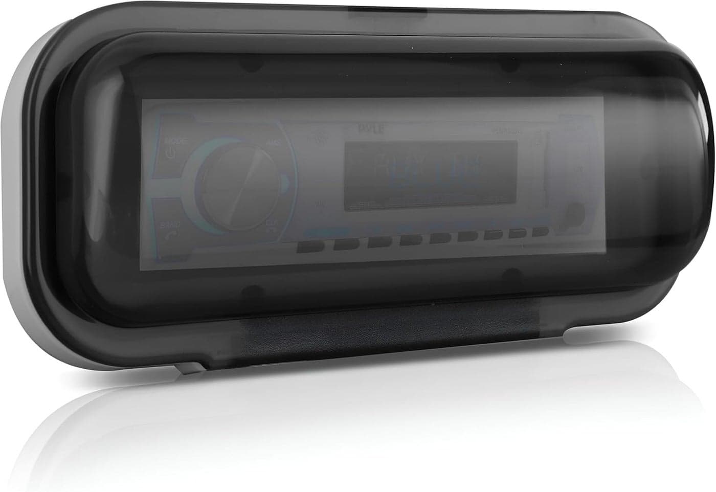 Pyle Water Resistant Marine Stereo Cover - Smoke Colored Heavy Duty Boat Radio Protector Shield