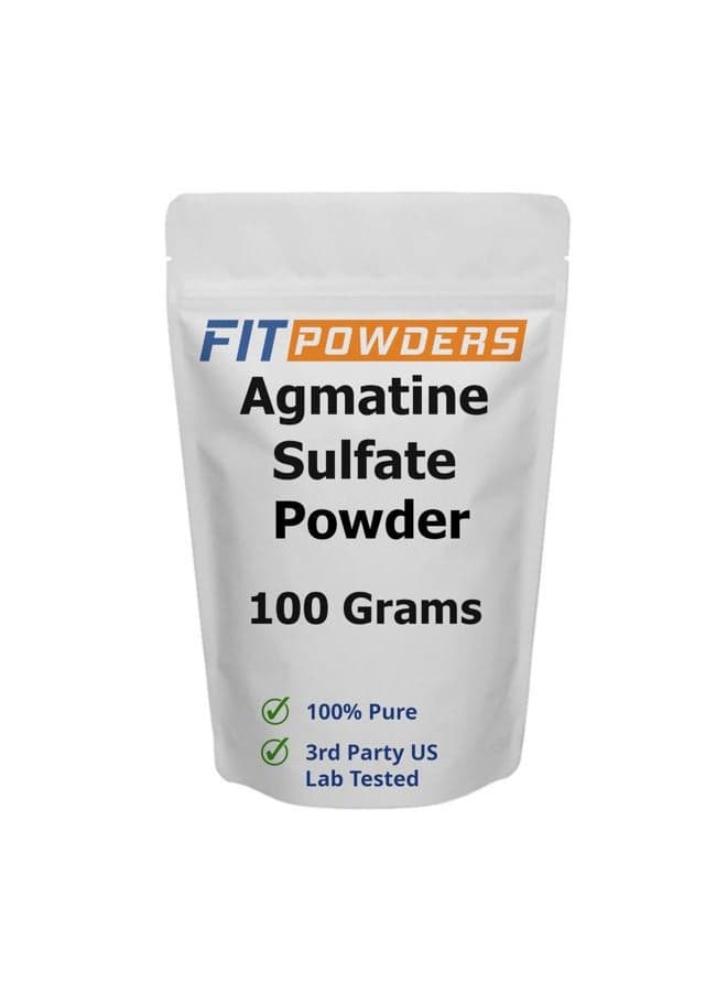 Agmatine Sulfate Powder 100g (100 Grams, 200 Servings) 100% Pure, Strength and Pump (Nitric Oxide) Supplement