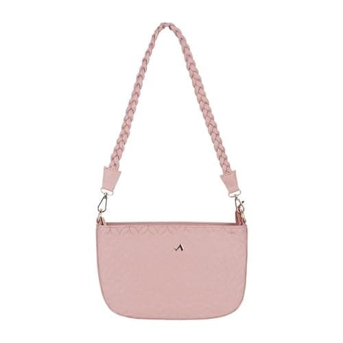 Metro Pink Faux Leather Premium Zipper Casual Sling Bag For Women