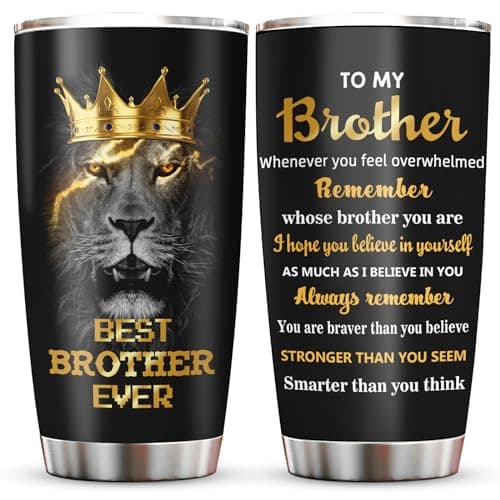 Best Gifts for Brother ChristmasBirthday Gifts for Brother Adult Tumblers 20oz Big Brother Gifts from Sister Coffee Mug Cup Funny Gifts for OlderLittle Brother