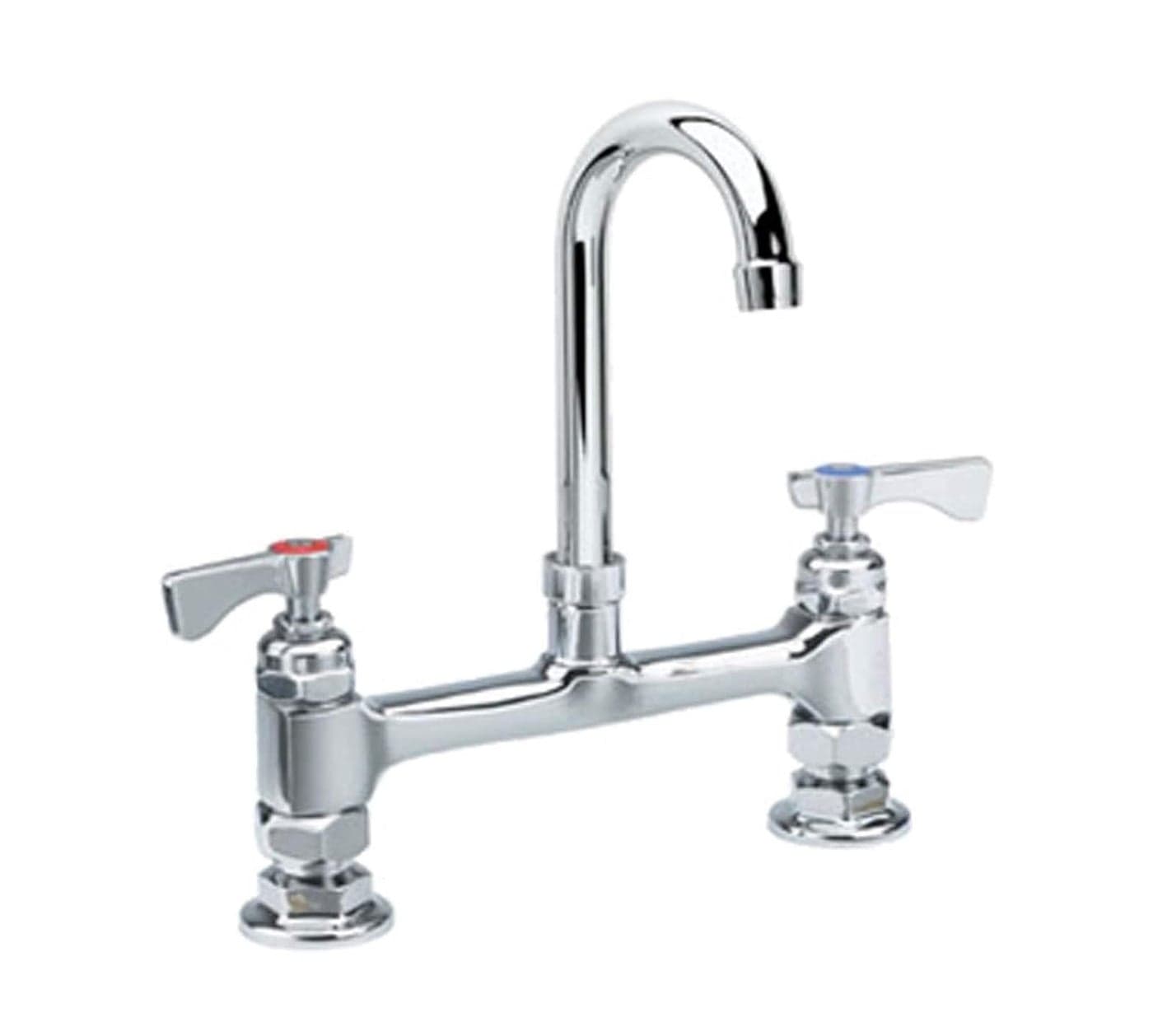 Krowne 15801L Krowne Royal Series Faucet Deck Mount 8 Centers 6 gooseneck spout 14 Turn Ceramic Cartridge Valve Low Lead Compliant NSF
