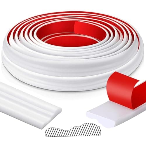 Innconee 32.8ft x 1.6 Inch Flexible Peel and Stick Molding Trim for Wall, Baseboard, Backsplash, Tile Edge, Chair Rail, Mirror-self Adhesive Moulding Trim for Bathroom Wall Door Floor Window, White