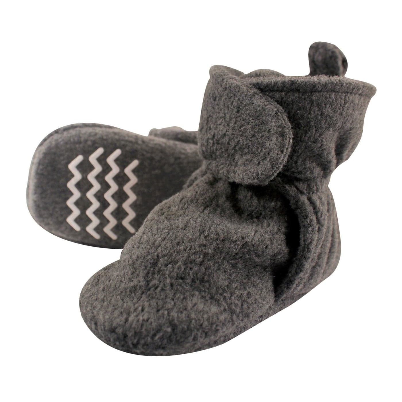 Hudson Baby Kids Cozy Fleece Booties Slipper Sock Dark Gray 3 US Unisex Toddler