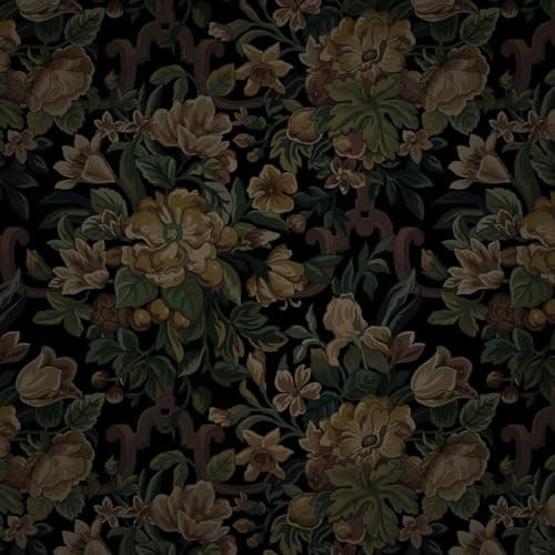 Dimoon Vintage Wallpaper Peel and Stick Archival Dark Green Floral Wallpaper 17.3"x78.7"Flower Leaf Retro Contact Paper for Bedroom Thicken Waterproof Self Adhesive Wall Paper Removable Vinyl Roll