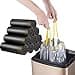 Drawstring Garbage Bags Durable LeakProof Trash Bags 46 Gallon Strong Rubbish Bags Wastebasket Liners for Home Office 60 Counts5 Roll Black