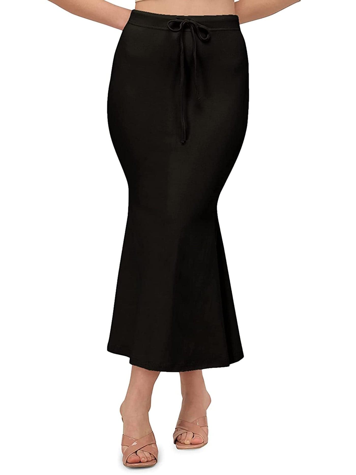 ELLITI Women's Cotton Lycra Blended Full Elastic and Fit Tummy Tucker, Full Leg Cover, Stretchable, Saree Shapewear for Ladies, Petticoat Skirts for Women, Shape Wear Dress for Sari Silhouette Shaper