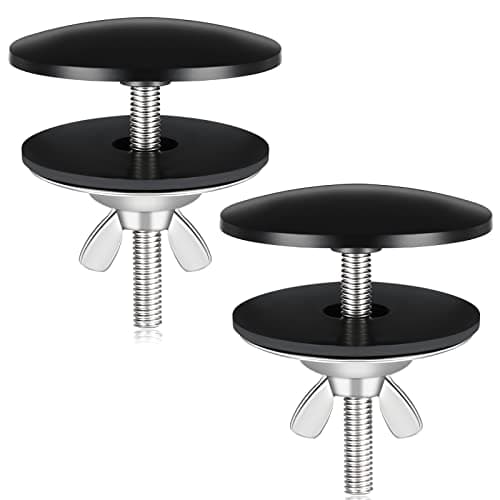 LEIFIDE 2 Pcs 2 Inch Kitchen Sink Hole Cover Faucet Hole Cover Stainless Steel Kitchen Sink Tap Plate Stopper Blanking Metal Plug(Black)