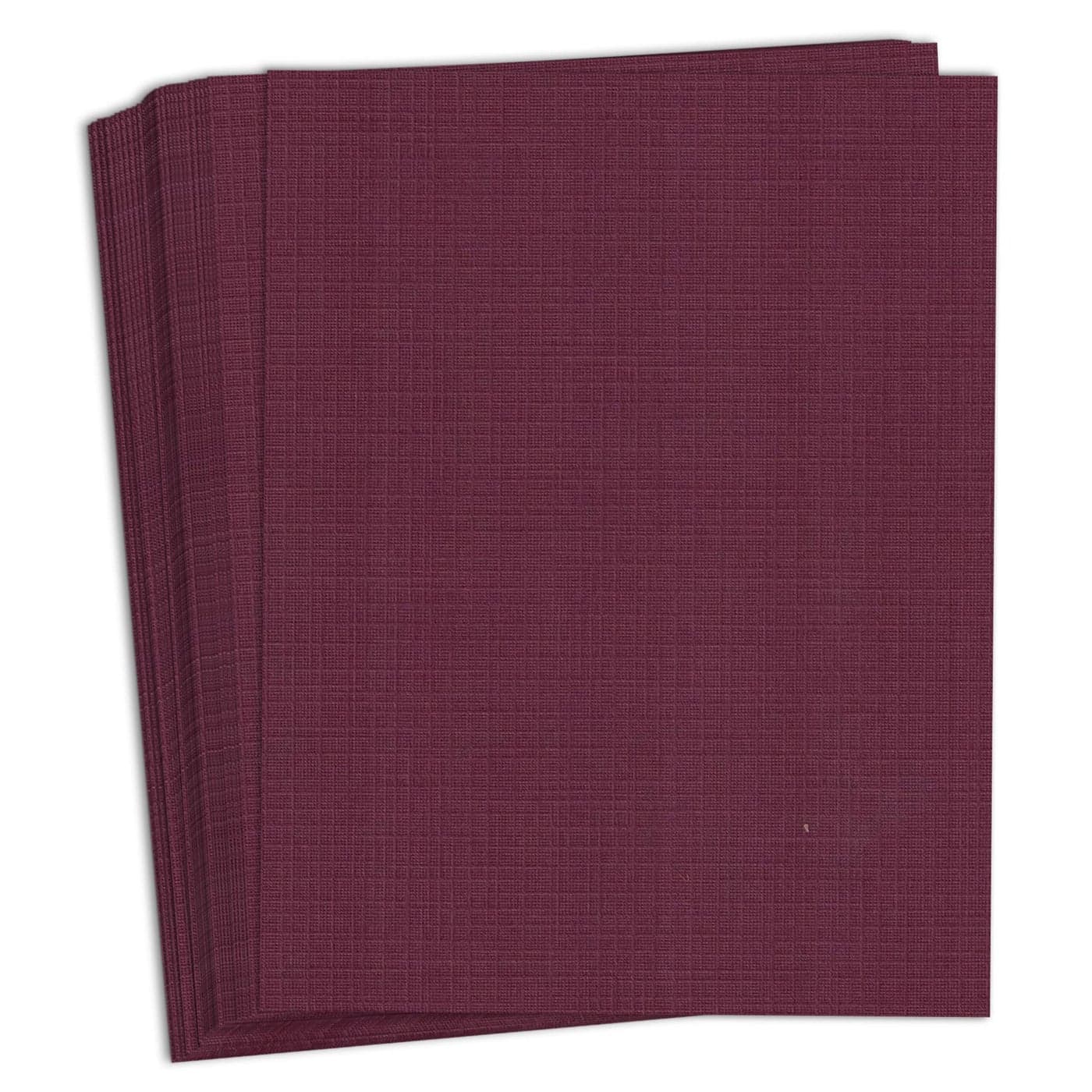 Hamilco Colored Cardstock Paper 85x11 Linen Textured Color Card Stock Paper Burgundy Red 80 lb Cover 50 Pack
