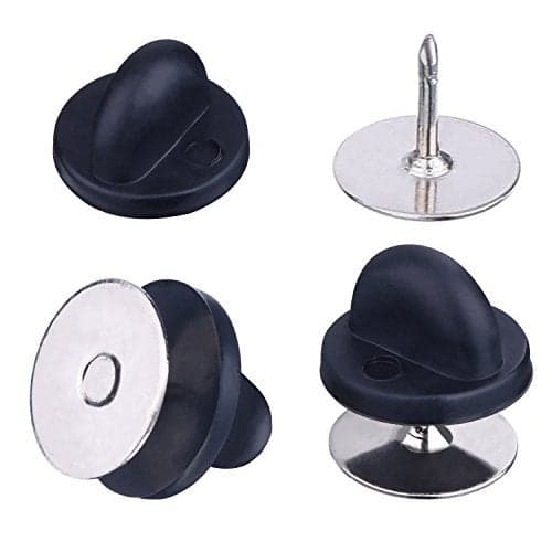 EBOOT 50 Pair Rubber Pin Backs Butterfly Clutch Pin Tie Tacks Blank Pins Holder Tie Tacks Keepers for Craft Making