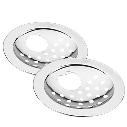 NEW WARE (Pack of 2) Round 4 Inch Stainless Steel Bathroom Jali/Trap with Hole | Chrome Finish Water Drain Grating | Rust-Resistant Floor Drain Cover